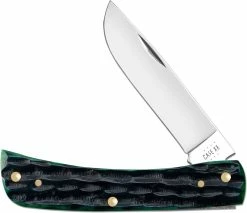 Case Knives Case Sod Buster Jr Knife 75832 - Hunter Green Bone - 6137SS