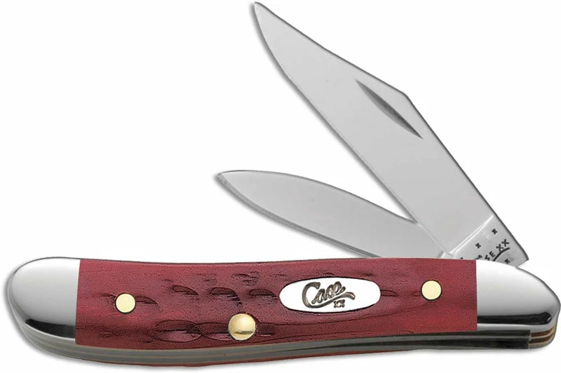Case Knives Case Peanut, Pocket Worn Old Red Bone, CA-781 3 Case Knives Case Peanut, Pocket Worn Old Red Bone, CA-781
