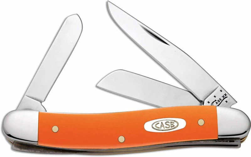 Case Knives Case Medium Stockman Knife, Smooth Orange Synthetic, CA-80509 3 Case Knives Case Medium Stockman Knife, Smooth Orange Synthetic, CA-80509