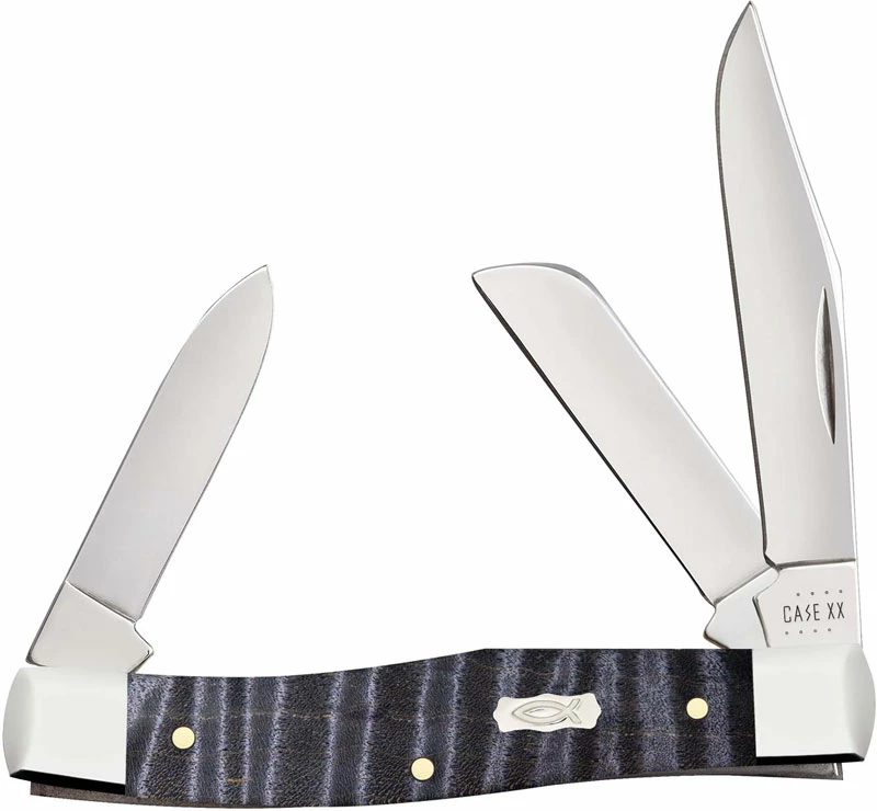 Case Knives Case Medium Stockman Knife 80541 - Purple Curly Maple Wood - 73032SS 3 Case Knives Case Medium Stockman Knife 80541 - Purple Curly Maple Wood - 73032SS
