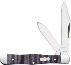 Case Knives Case Small Swell Center Jack Knife 80543 - Purple Curly Maple Wood - 7225 1 / 2SS