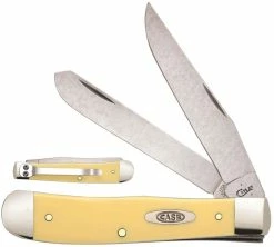 Case Knives Case Trapper With Clip 81091 Smooth Yellow Synthetic SS 3254CSS