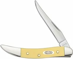 Case Knives Case Small Texas Toothpick Knife 81095 Smooth Yellow SS 310096SS