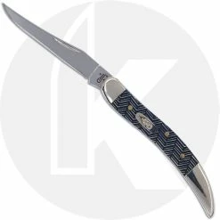 Case Knives Case Small Texas Toothpick Knife 08644 - Navy Blue Herringbone - 610096 SS - Discontinued - BNIB