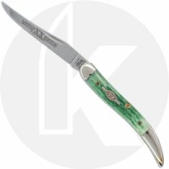 Case Knives Case Small Texas Toothpick Knife 08971 - Limited Edition VIII - Jigged Emerald Bone - 610096SS - Discontinued - BNIB