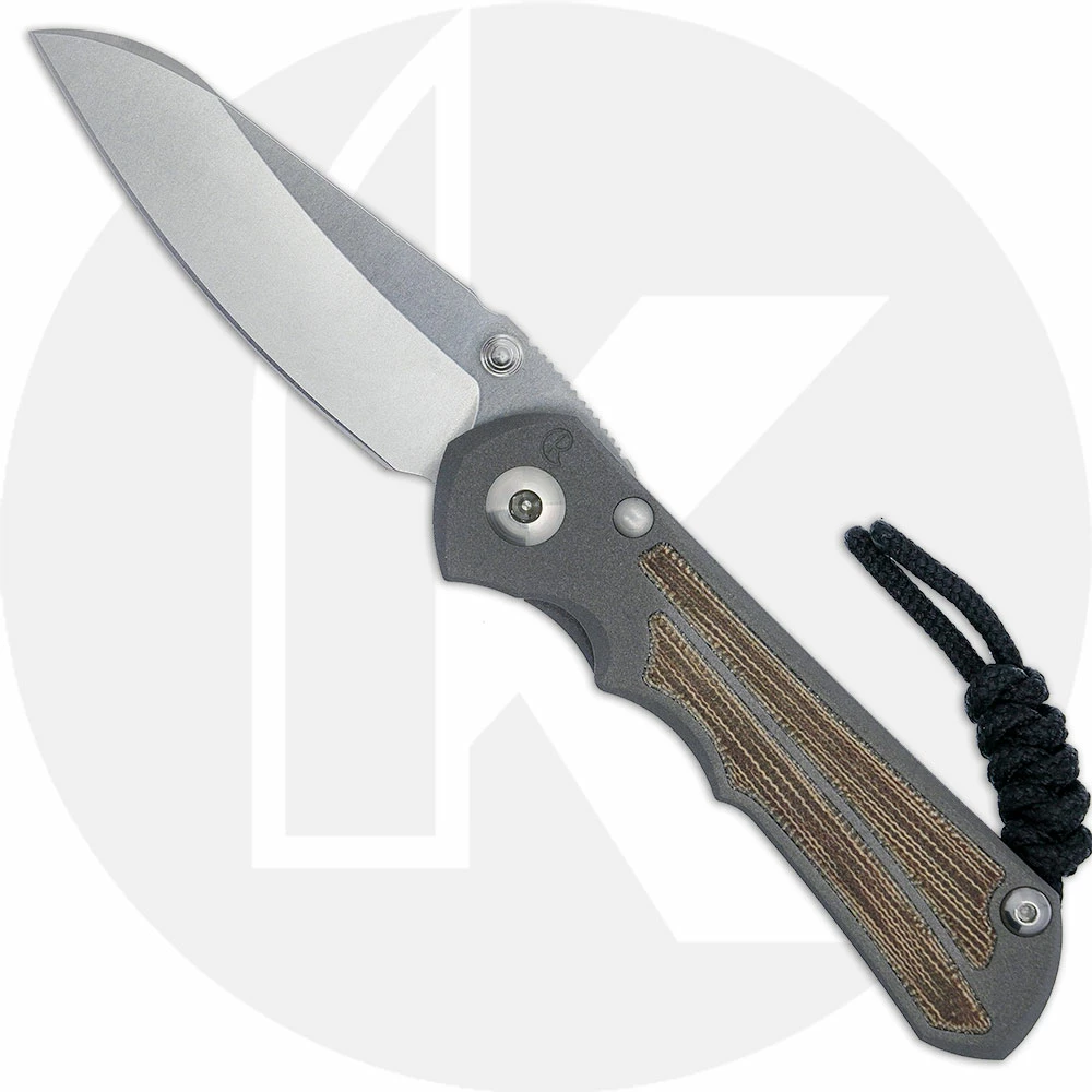 Chris Reeve Knives - Small Inkosi - Stonewash S45VN Insingo - Natural Canvas Micarta / Sandblast Titanium 3 Chris Reeve Knives - Small Inkosi - Stonewash S45VN Insingo - Natural Canvas Micarta / Sandblast Titanium