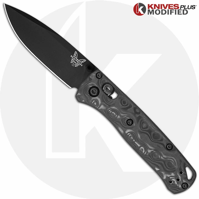 Benchmade Knives MODIFIED Benchmade Mini Bugout 533BK Knife + KP Contoured Damascus Pattern Carbon Fiber Scales 3 Benchmade Knives MODIFIED Benchmade Mini Bugout 533BK Knife + KP Contoured Damascus Pattern Carbon Fiber Scales