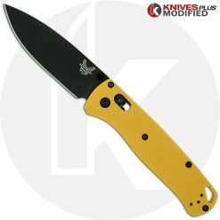 Benchmade Knives MODIFIED Benchmade Bugout 535BK Knife + KP Chrome Yellow G10 Scales