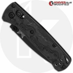 Benchmade Knives MODIFIED Benchmade Mini Bugout 533BK Knife + KP Contoured Damascus Pattern Carbon Fiber Scales 8 Benchmade Knives MODIFIED Benchmade Mini Bugout 533BK Knife + KP Contoured Damascus Pattern Carbon Fiber Scales -knifecenter shop KP MINIBUGOUT CARBONFIBER CLOSED FRONT