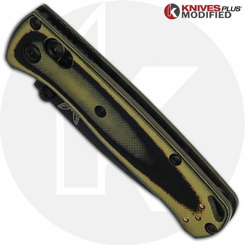 Benchmade Knives MODIFIED Benchmade Mini Bugout 533BK Knife + KP Contoured Black / Chrome Yellow G10 Scales 4 Benchmade Knives MODIFIED Benchmade Mini Bugout 533BK Knife + KP Contoured Black / Chrome Yellow G10 Scales - Image 2