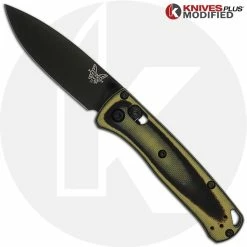 Benchmade Knives MODIFIED Benchmade Mini Bugout 533BK Knife + KP Contoured Black / Chrome Yellow G10 Scales