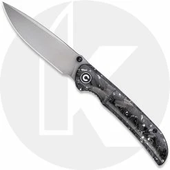 CIVIVI Knives CIVIVI Imperium C2106B - Stonewash Nitro-V - Shredded Carbon Fiber And Silvery Shred Resin - Liner Lock - Front Flipper Folder