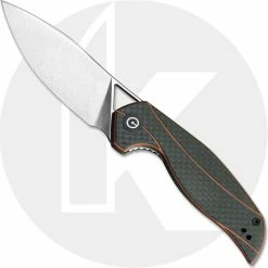 CIVIVI Knives WE Knife C903A CIVIVI Anthropos Elijah Isham Satin Drop Point Flipper Folder Orange G10 With Carbon Fiber Liner Lock