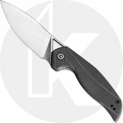 CIVIVI Knives WE Knife C903C CIVIVI Anthropos Elijah Isham Satin Drop Point Flipper Folder Black G10 With Carbon Fiber Liner Lock
